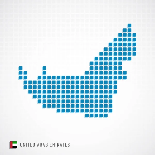 Illustration Vectorielle Carte Des Émirats Arabes Unis Pointillés Icônes Forme — Image vectorielle