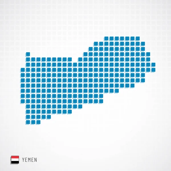 Vektor Illustration Der Jemen Karte Gepunktet Grundlegende Form Symbole Und — Stockvektor