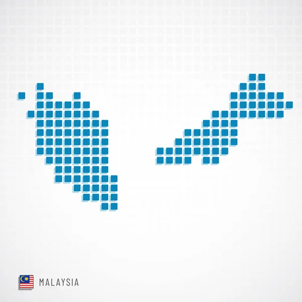 Vektori Kuva Malesian Kartta Pisteviiva Perusmuoto Kuvakkeet Lippu — vektorikuva