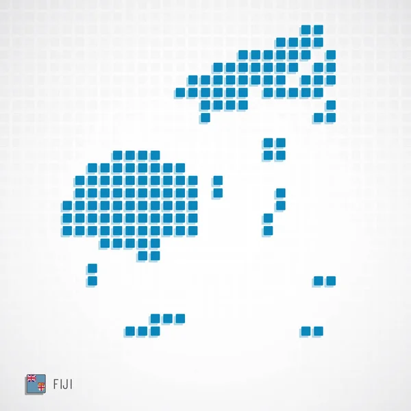 Vektorové Ilustrace Fidži Mapa Tečkovaný Základní Tvar Ikony Vlajky — Stockový vektor