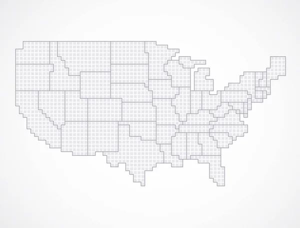 Carte Numérique Descriptive Des États Unis Avec Frontières Entre Les — Image vectorielle