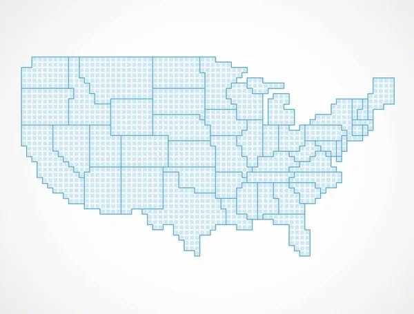Usa Digital Descriptive Map Borders Confederation States — Stock Vector