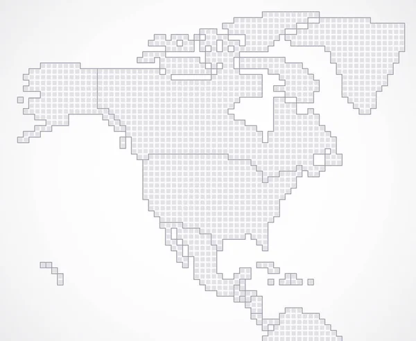 Carte Numérique Continent Nord Américain Avec Frontières Étatiques — Image vectorielle
