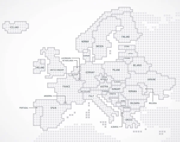 Europe continent avec États séparés — Image vectorielle