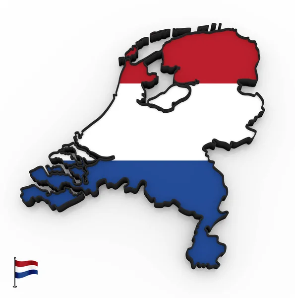 Моделі Нідерландів Наповнений Національний Прапор Білому Тлі — стокове фото