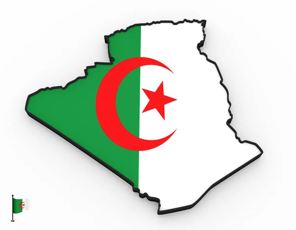 Model Algeria Filled National Flag White Background — Stock Photo, Image