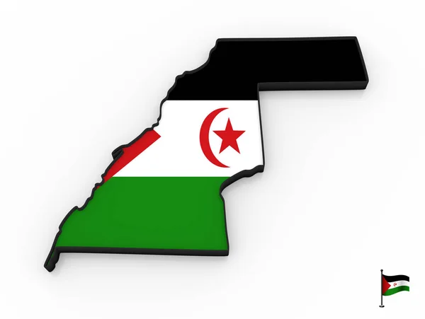 Model Western Sahara Filled National Flag White Background — Stock Photo, Image