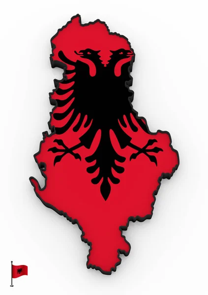 Modellje Albánia Tele Nemzeti Zászló Fehér Háttér — Stock Fotó