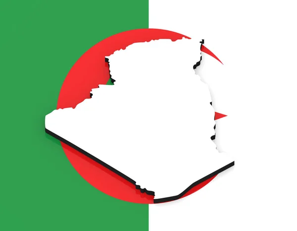 White Silhouette Algeria State National Flag — Stock Photo, Image