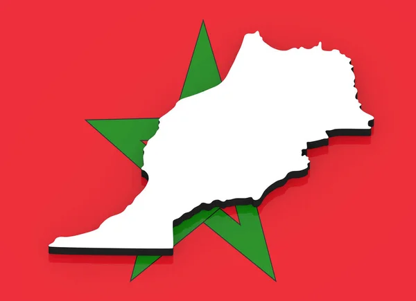 국기에 모로코의 실루엣 — 스톡 사진