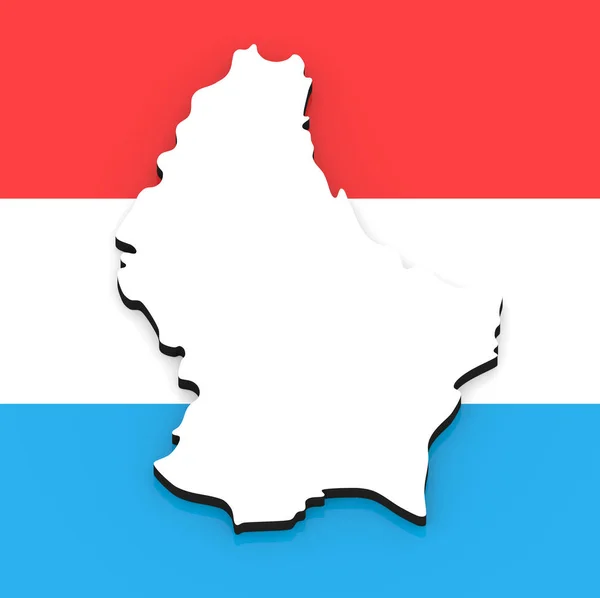 Білим Силует Люксембург Держави Державному Прапорі — стокове фото