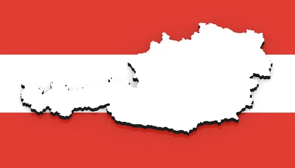 Білим Силует Австрії Держави Державному Прапорі — стокове фото