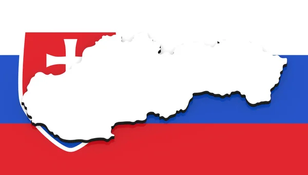 White Silhouette Slovakia State National Flag — Stock Photo, Image
