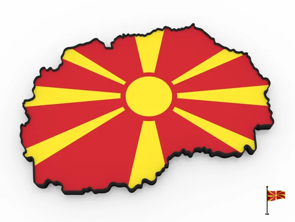 马其顿高详细的3d 地图 — 图库照片