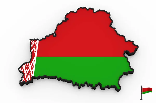 Valko-Venäjä korkea yksityiskohtainen 3D kartta — kuvapankkivalokuva