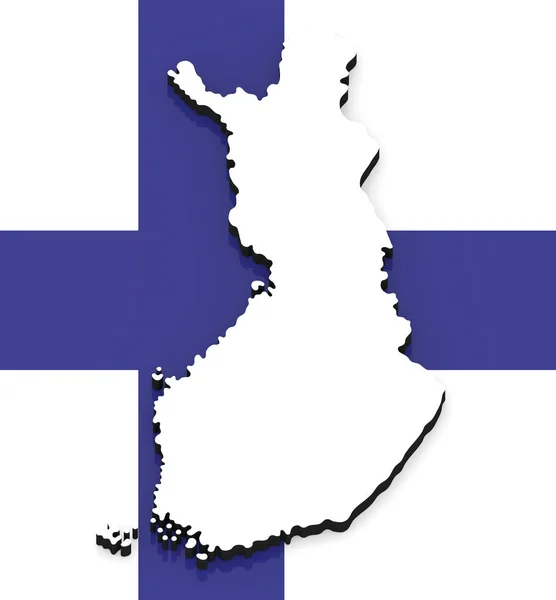 3D карта Финляндии на государственном флаге — стоковое фото