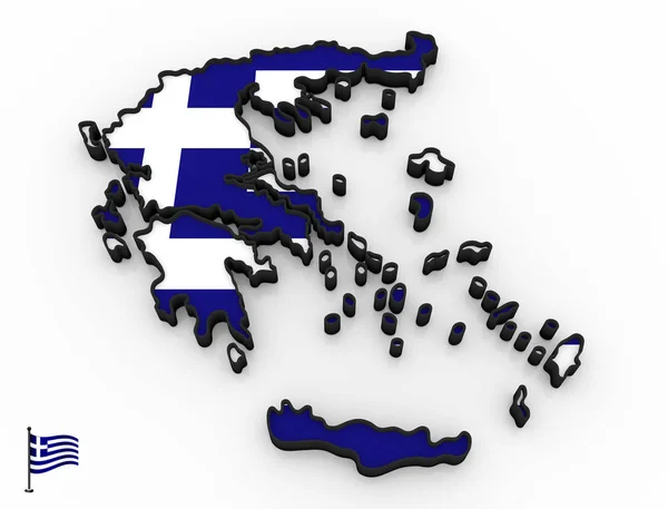 Grécia mapa 3D altamente detalhado — Fotografia de Stock