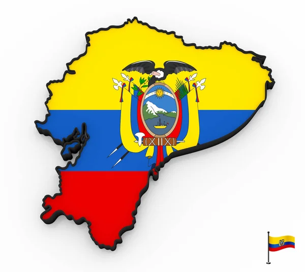 Ekvádor vysoce detailní 3D mapa — Stock fotografie