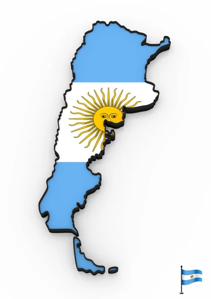 Argentine carte 3D détaillée haute — Photo
