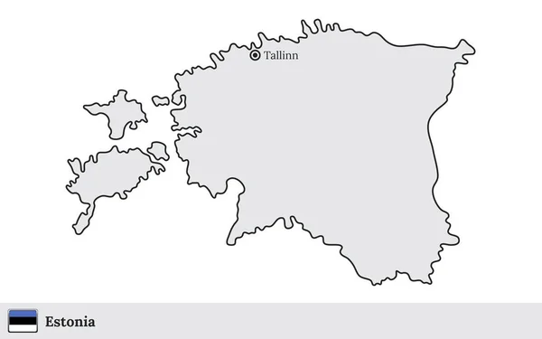 Estonia vector map with the capital city of Tallinn — Stock Vector