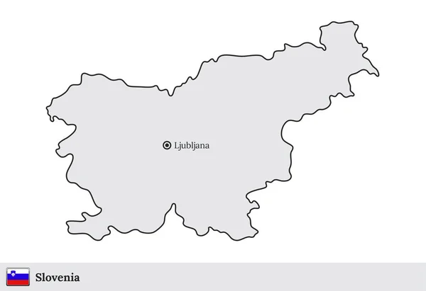 Slovinsko Vektorová mapa s hlavním městem Lublaň — Stockový vektor