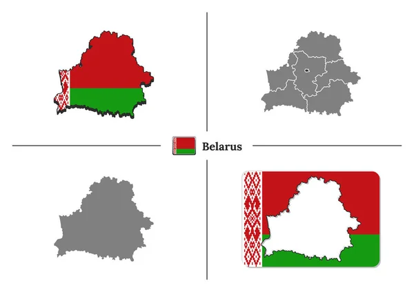 ベクトルseの国旗と州の地域を持つベラルーシの地図 — ストックベクタ