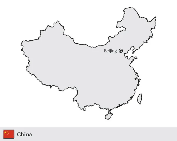 China vector map with the capital city of Beijing — ストックベクタ