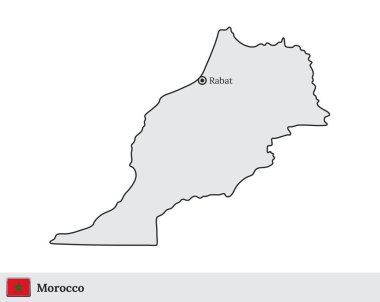 Başkent Rabat ile Fas vektör haritası