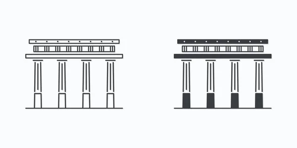 Ikona obrysu antického řeckého pilíře — Stockový vektor