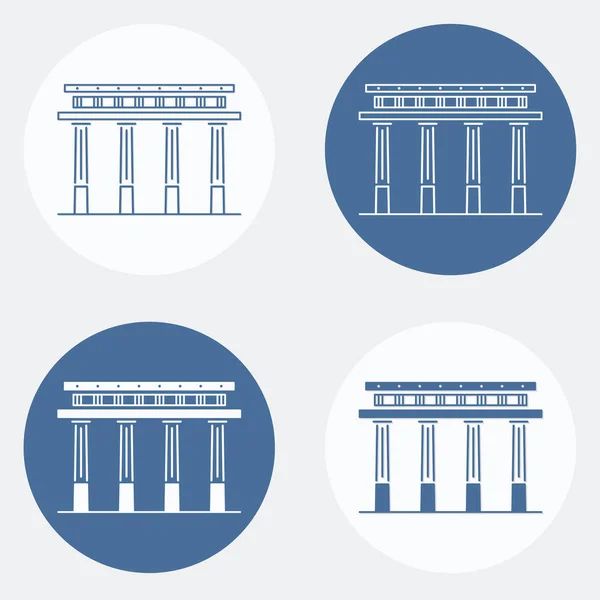 Antique greek pillar icon set — ストックベクタ