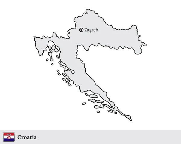 ザグレブの首都とクロアチアベクトルマップ — ストックベクタ