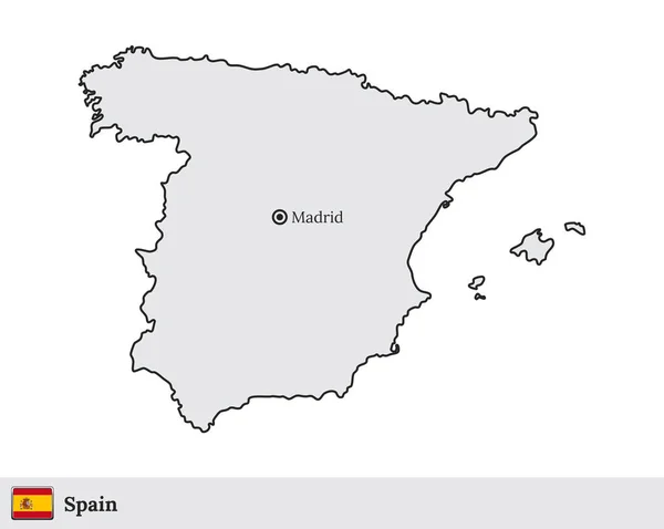 マドリードの首都とスペインのベクトルマップ — ストックベクタ