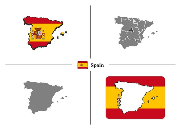 ベクトルセットでスペインの地図 — ストックベクタ