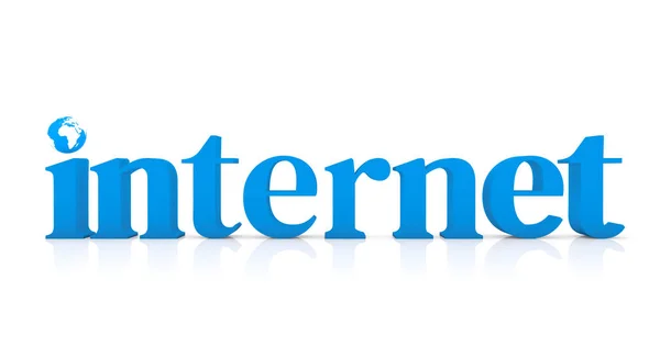 Diseño de letras de Word Internet en blanco simple render —  Fotos de Stock