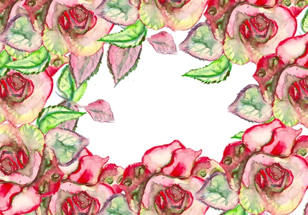 Flores de acuarela. ilustración floral, Hoja y brotes. Composición botánica para boda o tarjeta de felicitación. rama de flores - rosas de abstracción, hortensias — Foto de Stock