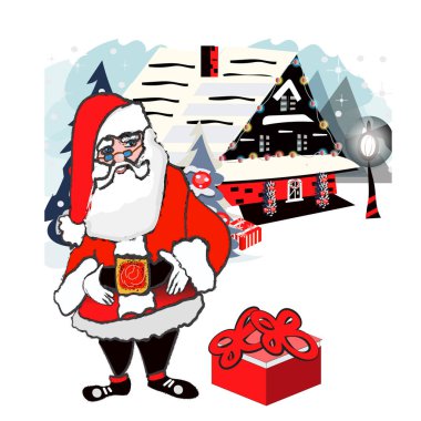 Noel Baba ayakta beyaz zemin üzerinde - tam uzunlukta portre izole