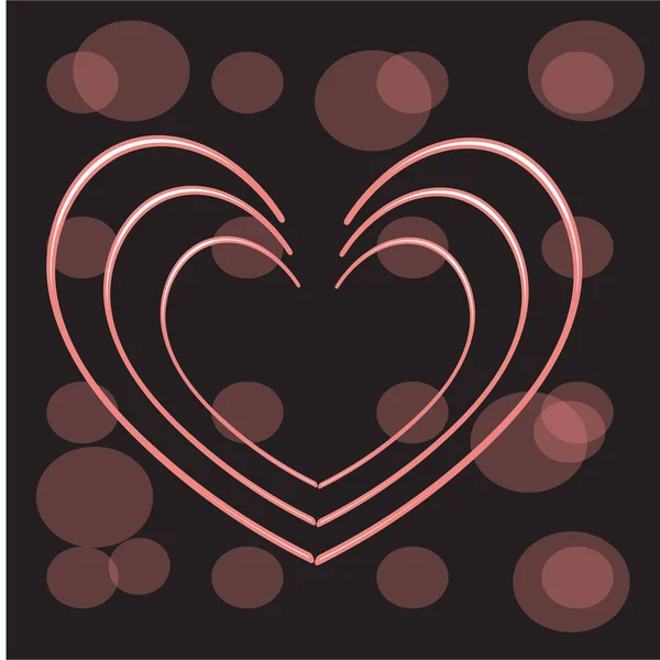 Signe néon, le mot Amour avec cœur sur fond sombre. Élément de design pour Happy Valentines Day. Prêt pour votre conception, carte de vœux, bannière. illustration . — Photo