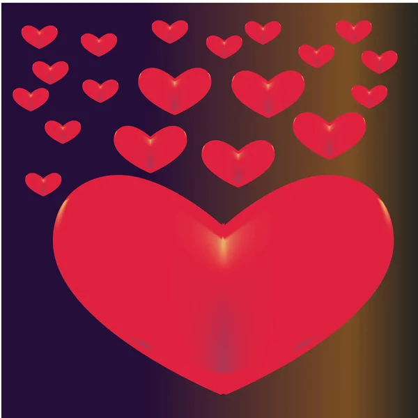 Corazón rojo pintado, elemento vectorial para su diseño — Vector de stock
