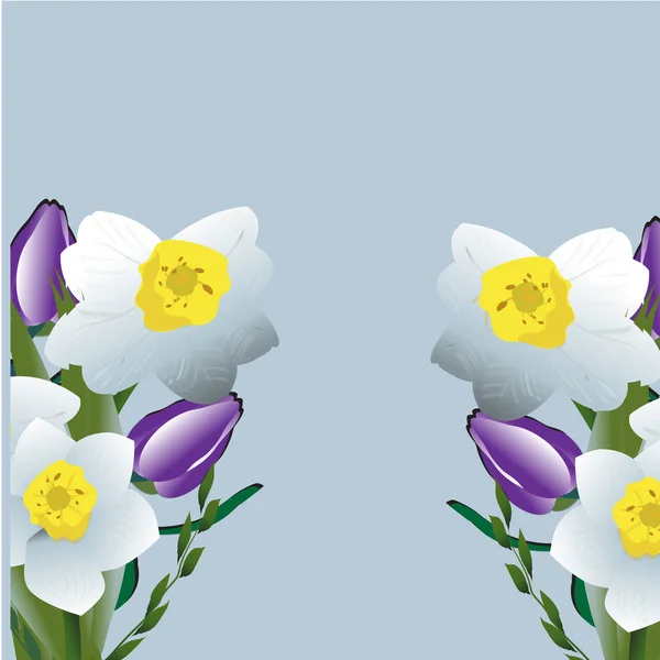 Άνοιξη floral Γραφιστικής - με πολύχρωμα λουλούδια - για t-shirt, μόδα, εκτυπώσεις - στο άνυσμα — Διανυσματικό Αρχείο