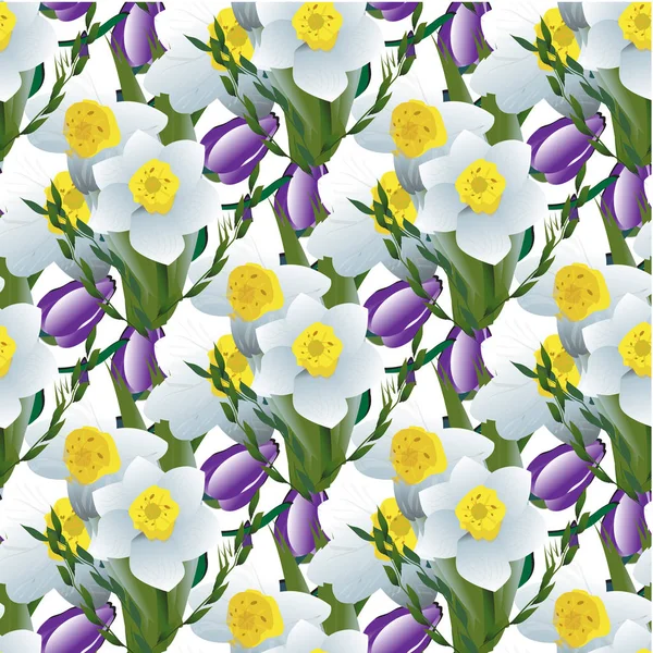 Dekoratif bunga narcissus untuk buket pengantin, kartu pernikahan, spanduk, dan poster, Juga cocok untuk tekstil prints.Daffodil bunga - Stok Vektor