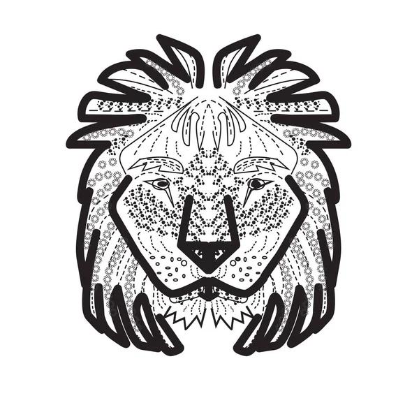 Boyama kitabı için desen. El zodyak Leo çiçek resim çekilmiş. Kendi kullanımınız için burç sembolü. Dövme sanat için boyama kitapları ayarlayın. Kına Mehndi dövme etnik Zentangle Doodles stili.