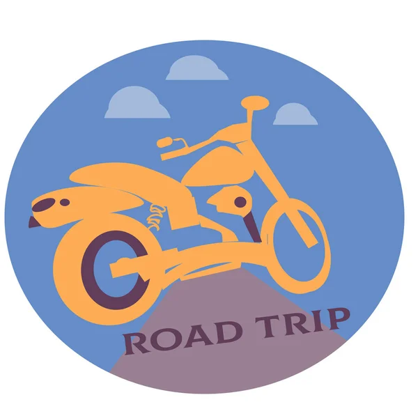 Un road trip en motocycle avec rétroviseur — Image vectorielle