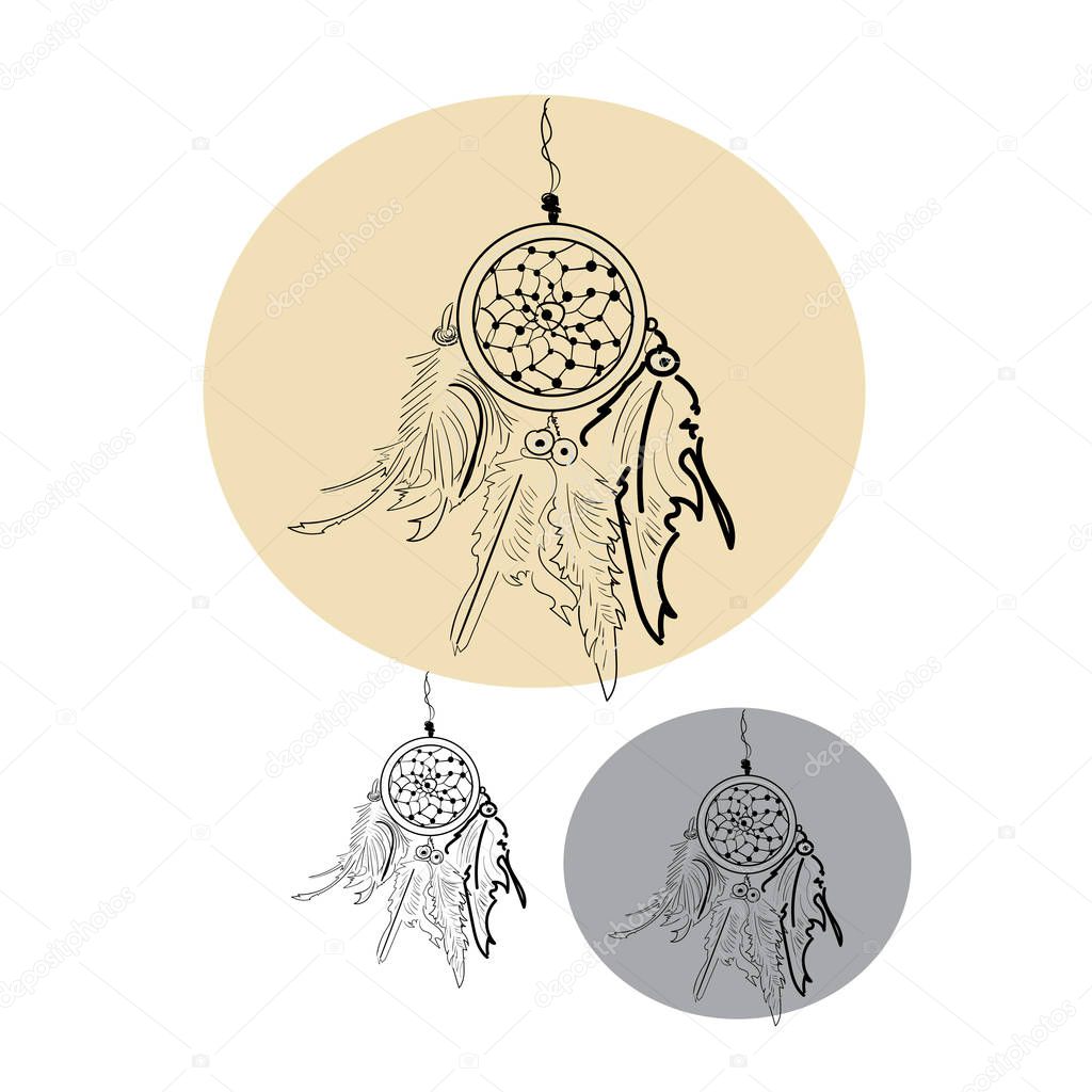 Indian Dream catcher, vector illustration for card, print