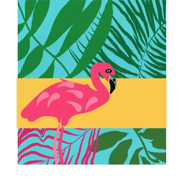 Fondos tropicales de verano con palmeras, cielo y puesta de sol. Tarjeta de invitación del cartel del cartel de verano. Verano. . — Vector de stock