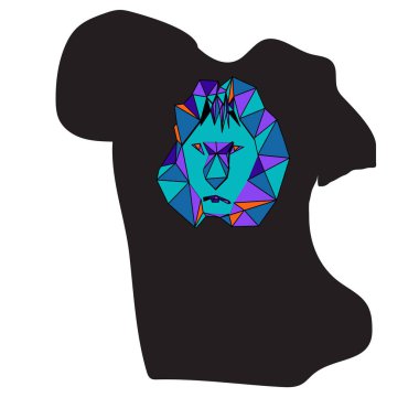 Aslan kafası logosu rengi. Bu vektör illüstrasyon bir maskot ve dövme veya T-shirt grafik için idealdir.