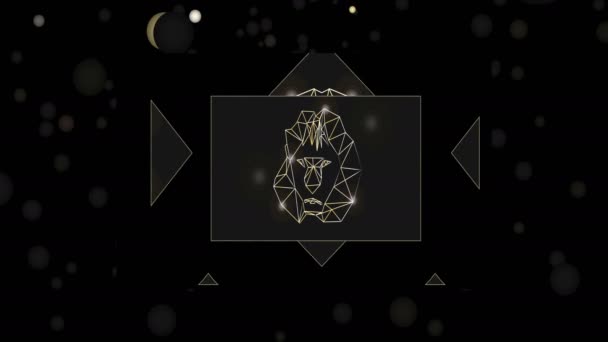 Astrologia horoskop, leo, Kosmos spacegold leo ainimal niebo — Wideo stockowe