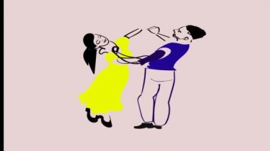 Mutlu yaşlı çift dans ediyor gülüyor, güzel romantik orta yaşlı rahatlıyor evde birlikte eğleniyor yıldönümünü kutluyor sevgi şefkatinin tadını çıkarıyor.