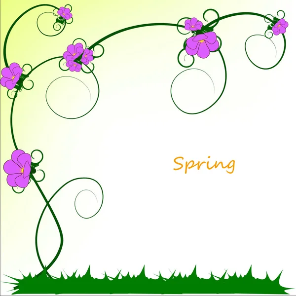 Векторна весняна фіолетова квітка — стоковий вектор