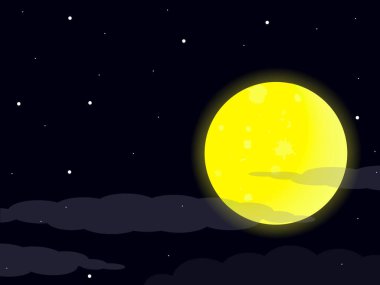 güzel sarı parlak ay vektör içinde
