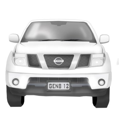 vektör çizim makinesi, monokrom, Nissan Navara, gri tonlama, araba alım ve satım, yolda vazgeçilmez bir asistan, hardy, korumak için algılanamaz, beyaz renkli cam, yeni lastikler ve silecekler, araba herhangi bir koleksiyon süslemek, iyi ellerde olacak